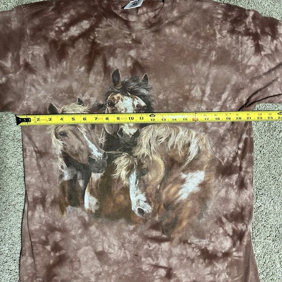Polar Graphics USA T-Shirt Men’s Women’s Large Horses Theme Brown Tie Dye Flaw - Picture 4 of 6